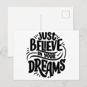 "Geloof gewoon in je dromen | Motivatie prijsopgav Briefkaart (Voorkant / Achterkant)