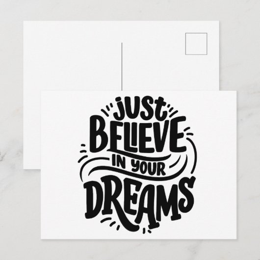 "Geloof gewoon in je dromen | Motivatie prijsopgav Feestdagenkaart (Voorkant / Achterkant)