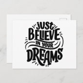 "Geloof gewoon in je dromen | Motivatie prijsopgav Feestdagenkaart (Voorkant / Achterkant)