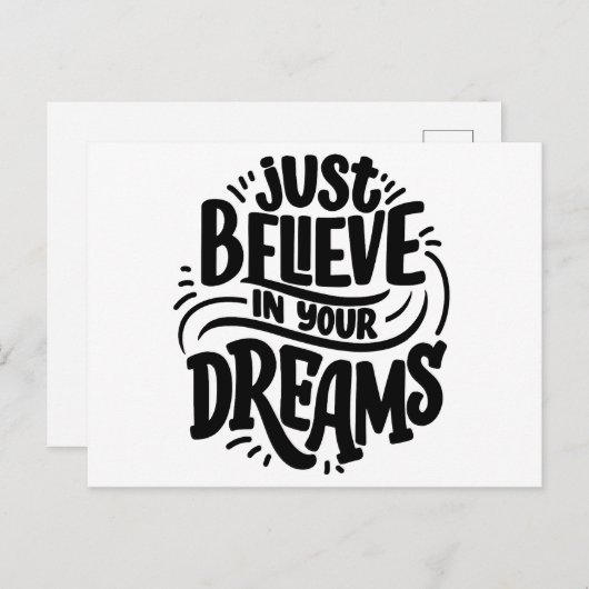 "Geloof gewoon in je dromen | Motivatie prijsopgav Feestdagenkaart (Voorkant / Achterkant)