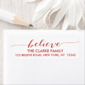 Geloof gewoon rood etiket (Insitu)