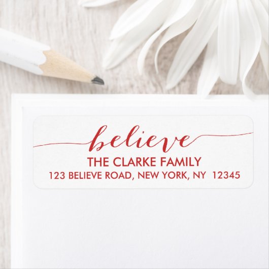 Geloof gewoon rood etiket (Insitu)