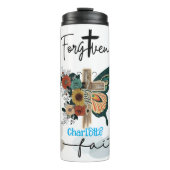 Geloof: gezegend, vergeven, over angst thermosbeker (Voorkant)