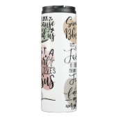 Geloof: gezegend, vergeven, over angst thermosbeker (Achterkant)