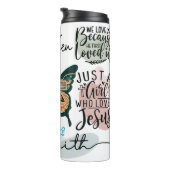 Geloof: gezegend, vergeven, over angst thermosbeker (Geroteerd rechts)