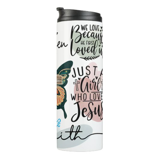 Geloof: gezegend, vergeven, over angst thermosbeker (Geroteerd rechts)