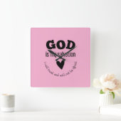 Geloof: God is mijn redding Vierkante Klok (Huis)