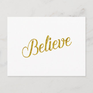 Geloof Gold Faux Glitter Metallic Inspirerend Briefkaart