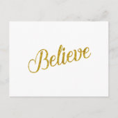 Geloof Gold Faux Glitter Metallic Inspirerend Briefkaart (Voorkant)