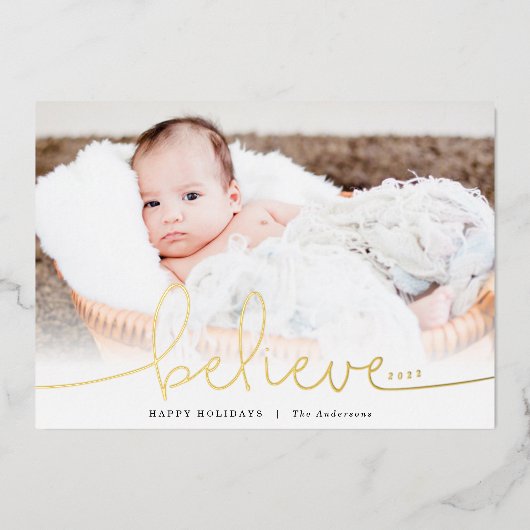 Geloof Gold Folie Feestdagenkaart (Voorkant)