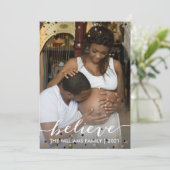 Geloof Gold Glitter-kerstfeestfoto Feestdagenkaart (Staand voorkant)