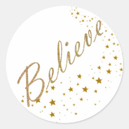 Geloof Gold Stars Kerst stickers