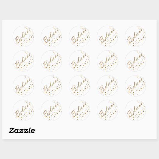 Geloof Gold Stars Kerst stickers (Vel)