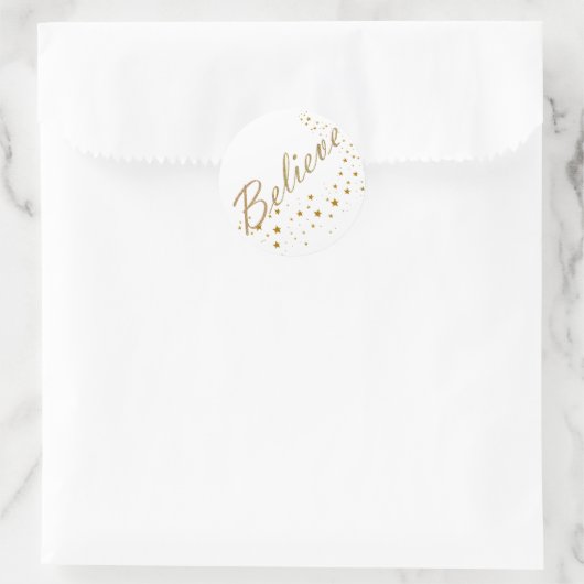 Geloof Gold Stars Kerst stickers (Tas)