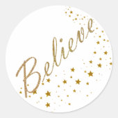 Geloof Gold Stars Kerst stickers (Voorkant)