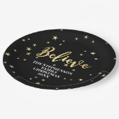 Geloof Gold Stars Kerstmis Papieren Bordje (Gekanteld)