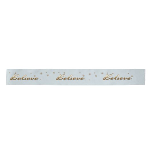 Geloof Gold Text design Vakantiegift Satijnen Lint (Voorkant)