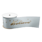 Geloof Gold Text design Vakantiegift Satijnen Lint (Spoel)