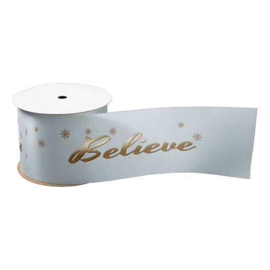 Geloof Gold Text design Vakantiegift Satijnen Lint (Spoel)