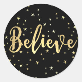 Geloof Gold Writing Christmas Envelope Seal of Ronde Sticker