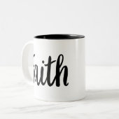 Geloof Gospel Grafiek Geloof Kunst Esthetische Chr Tweekleurige Koffiemok (Voorkant links)