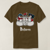 Geloof Grappige Kerstmis Sneeuwmies Tshirt Jongen  (Design voorkant)