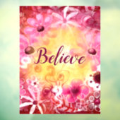 Geloof grillige bloem roze rood geel raamsticker (Vel 3)