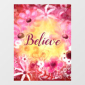 Geloof grillige bloem roze rood geel raamsticker (Vel)