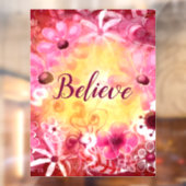 Geloof grillige bloem roze rood geel raamsticker (Vel 2)