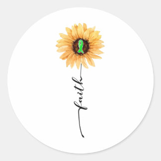 Geloof Groen Lint Nierziekte Bewustzijn Ronde Sticker