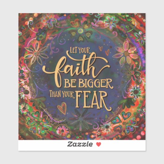 Geloof Groter dan angst  Floral Inspirivity Sticker (Vel)