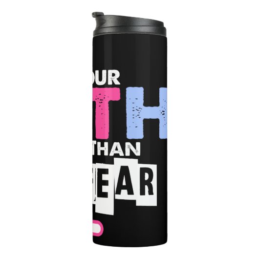 Geloof groter dan angst thermosbeker (Geroteerd rechts)