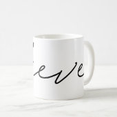 Geloof handgeschreven scripttypografie koffiemok (Voorkant rechts)