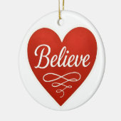 Geloof Hart Keramisch Ornament (Links)