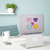 geloof harten op maat gesneden vinyl sticker (Laptop op bureau)