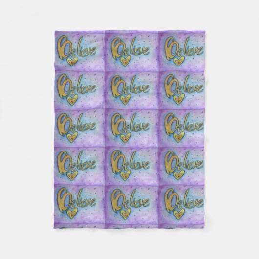 Geloof Heart Word Art Soft Fleece Chemo Blanket (Voorkant)