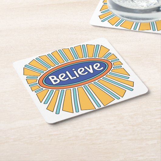 Geloof - heb vertrouwen kartonnen onderzetters (Schuin)