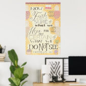 Geloof - Hebreeën 11:1 Muurkunst Poster (Thuiskantoor)