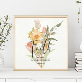 Geloof - Hebreeën 11:1 Oranje bloemen Poster