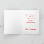 Geloof heilige foto's en sneeuwvlokken kaart (Binnen)