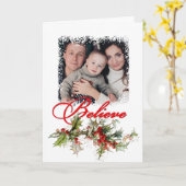 Geloof heilige foto's en sneeuwvlokken kaart (Gele Bloem)