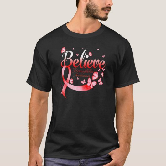 Geloof hemofilie Awareness Butterfly T-shirt (Voorkant)