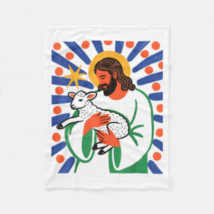 Geloof Herder Lam Vreedzaam Goddelijk Spiritueel V Fleece Deken