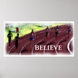 Geloof het Abstracte Poster van Sport