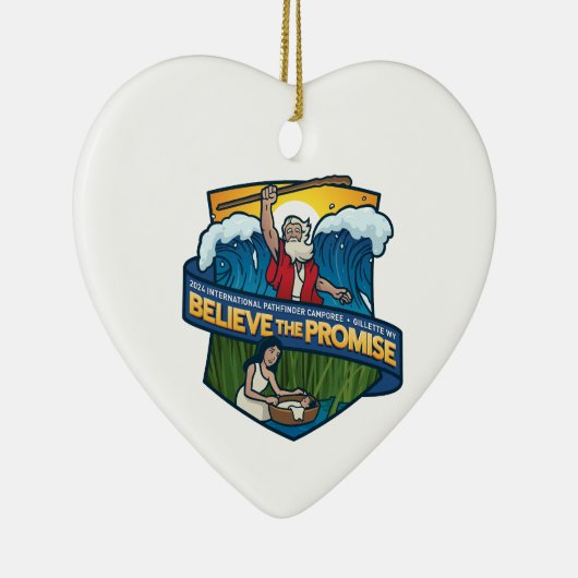 Geloof het beloofde hart keramisch ornament (Rechts)