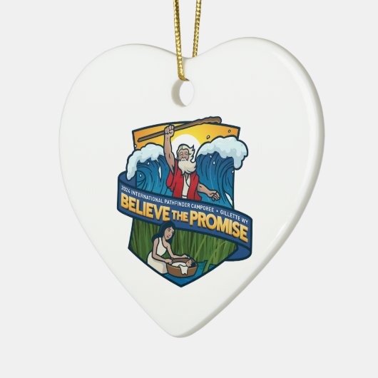 Geloof het beloofde hart keramisch ornament (Links)