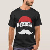 Geloof het citaat op de Santa Hat Mustache familie T-shirt (Voorkant)