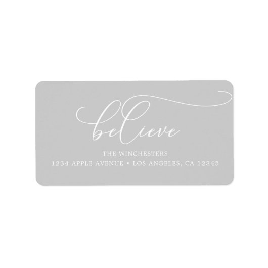 Geloof het etiket van het vakantieadres (Voorkant)