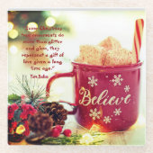 Geloof het Gezegde van kerstcadeauglas Onderzetter (Voorkant)
