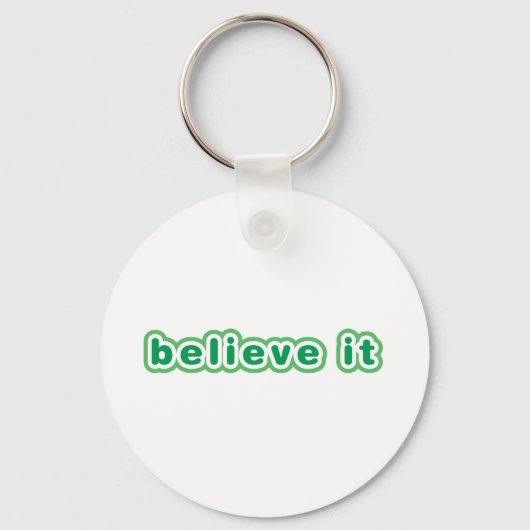 Geloof het (groen) sleutelhanger (Voorkant)